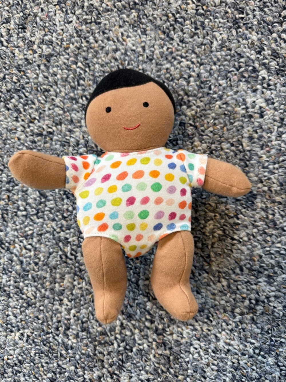 Lovevery Baby Doll in Multicolor Polka Dot Outfit